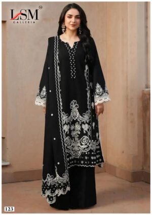 NEW NEW NEW THE ONE N ONLY SUPER HIT COLLECTION IN NEW STYLE WITH BLACK N WHITE COMBINATION  UNIQUE PATTERN LIKE DREAM COMES TRUE AND  USEUAL  BEST QUALITY FABRICS