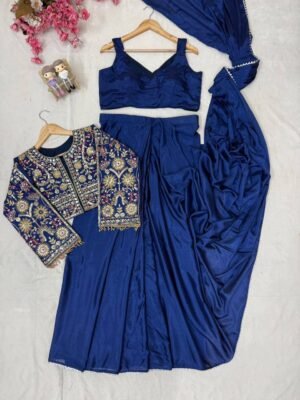 Alternative view of ENHANCE THE BEAUTY OF YOUR WARDROBE WITH THIS NEWLY LAUNCHED READY TO WEAR LEHENGA SAREE DESIGN SET