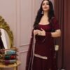 Presenting New Designer Collection In Heavy Faux Georgette Silk Top-Bottom And Dupatta Set Fully Stitched Ready To Wear