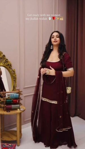 Presenting New Designer Collection In Heavy Faux Georgette Silk Top-Bottom And Dupatta Set Fully Stitched Ready To Wear