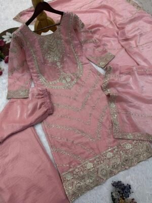 Alternative view of PRESENTING 3 PIECE STYLISH TOP DUPATTA WITH BEAUTIFUL PLAZZO