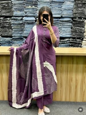 Looking to update your ethnic wardrobe? Check out this stunning Bandhani Suit Set—perfect for daily wear, office, or small gatherings
