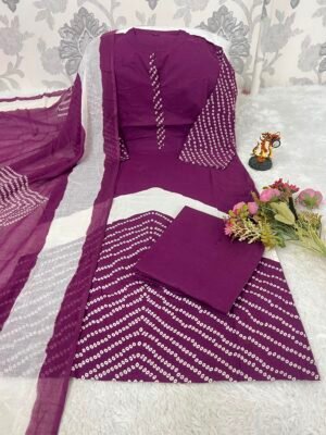 Alternative view of Looking to update your ethnic wardrobe? Check out this stunning Bandhani Suit Set—perfect for daily wear, office, or small gatherings