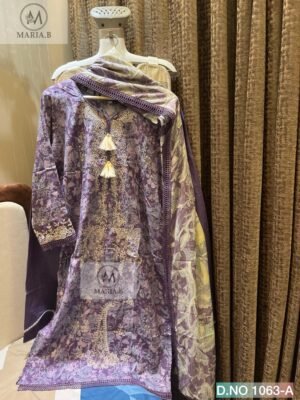 Alternative view of FULL STITCHED COTTON TOP WITH SELF EMBROIDERY ON NECK & DAMAN (FRONT STITCHED INNER) WITH FANCY TUSSELS, STYLING IN NECK, SLEEVES & DAMAN