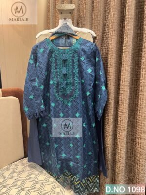 Alternative view of FULL STITCHED PRINTED COTTON TOP WITH EMBROIDERY AND STYLING IN NECK & SLEEVES