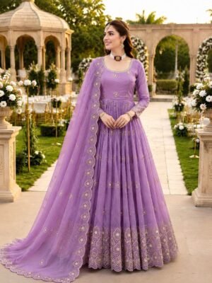 AK-Series New Designer Party Gown Pent & Dupatta Set
