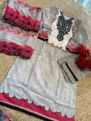 Alternative view of Today we are launching Pakistani Concept 7773 🙏🏻Dear         Sir/Madam... 🎁Today we are launching Pakistani Concept      * 👓Mehbbob tex🎒*           • 💕D.No. - 1521 A         👇🏻Fabric details 👇🏻  👗 Top : *pure cotton print  with       Embrodairy patch work* ** **   Bottom :  semi lawn   Dupatta : *ciffon* With **havy embroidery multi work and stich duppta and Cutwork duppta as in open pic same pcs give ***  Price:- Rs 575/- (Chifon Dupatta)  Single Available  Ship Extra  Ready To Ship✈️✈️✈️ Plz Conform Ur Orders