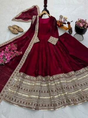 Alternative view of AK-Series New Designer Party Gown Pent & Dupatta Set