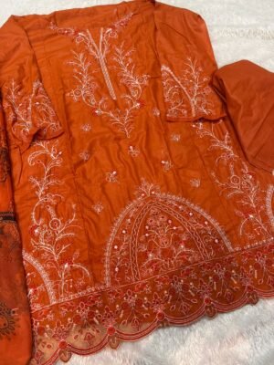 Alternative view of CAMBRIC COTTON WITH HEAVY EMBROIDERY WORK