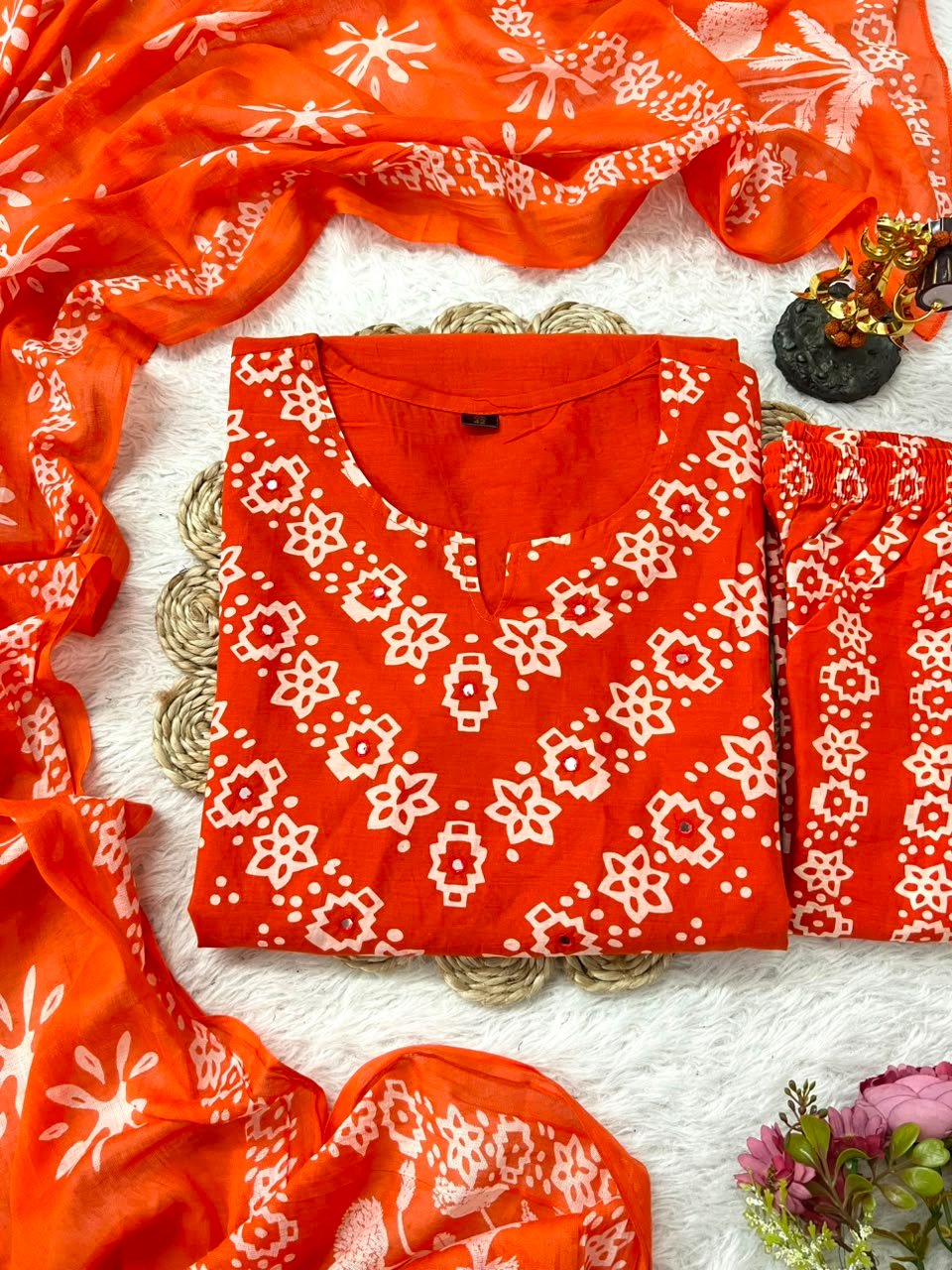Looking to update your ethnic wardrobe? Check out this stunning Bandhani Suit Set—perfect for daily wear, office, or small gatherings - Image 2