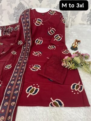 Alternative view of New Arrival: Premium Dabu Cotton 3-Piece Suit Set
