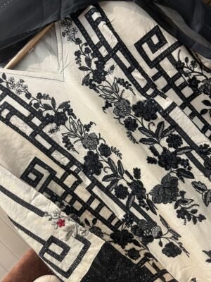 Alternative view of FULLY EMBROIDERED COTTON STITCHED WITH STITCHED COTTON PRINTED BOTTOM WITH CHIFON PRINTED DUPATTA