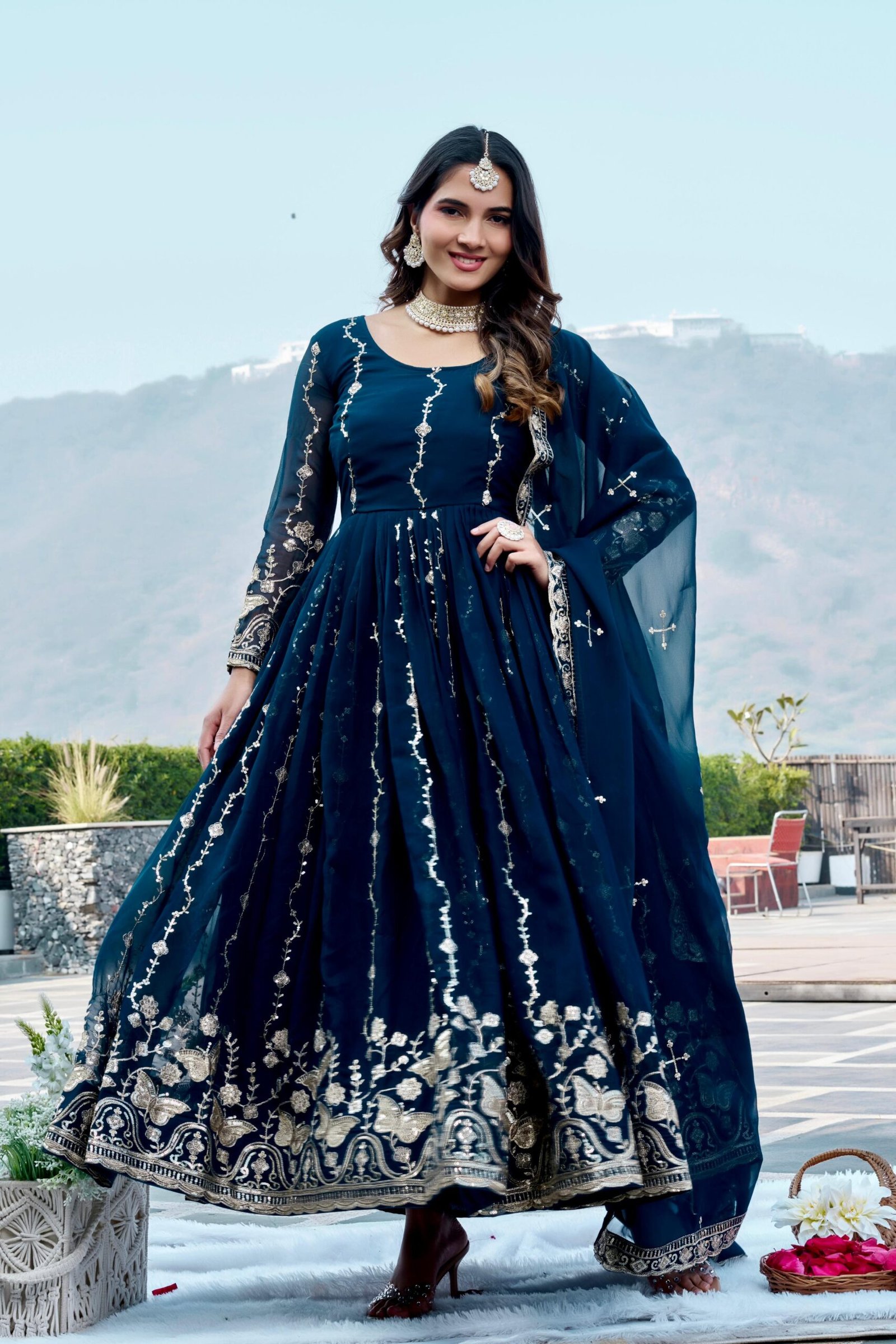 AK Creation is Launching New Festival Long Gown & Duptta