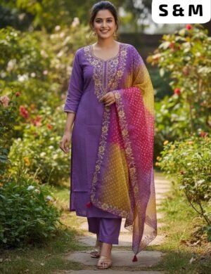NEW ARRIVAL GHOTA PATI AND EMBROIDERY WORK ON YOK WITH DESIGNER GHOTA WORK LEHERIYA DUPPATA