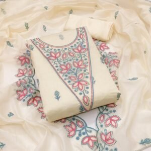 Alternative view of HEAVY CHANDERI NECK EMBROIDERY WORK 1.9 MTS