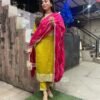 NEW  colour 3-pair Suit Set you've described seems to be a party wear outfit made from have pure chinon  fabric with  sequence  embroidery work .(3-Pair)