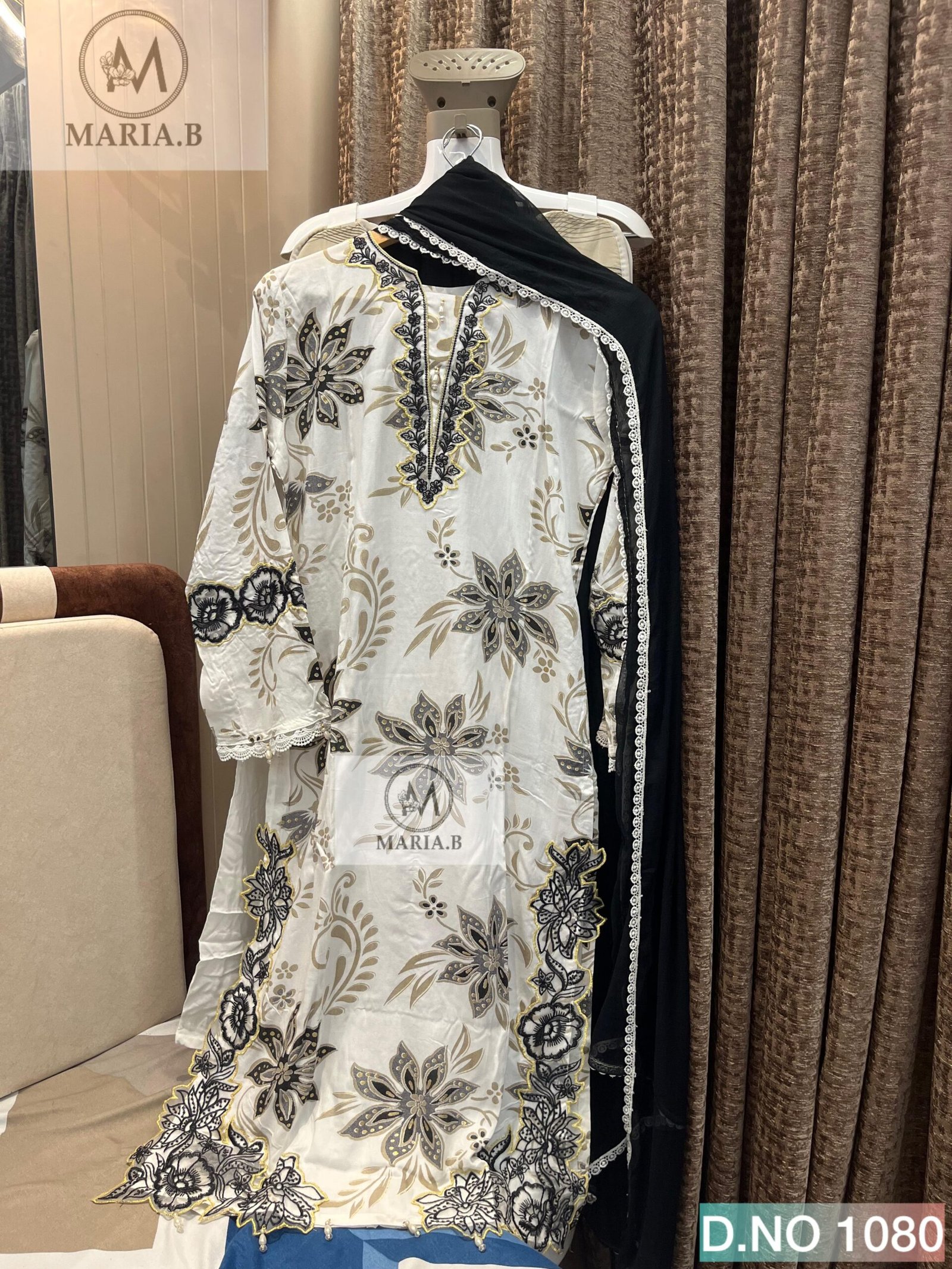 FULL STITCHED RAYON PRINTED WITH EMBROIDERY NECK/SLEEVES AND DAMAN WITH CUTWORK/TUSSELS - Image 6