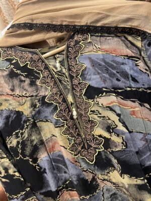 Alternative view of FULL STITCHED RAYON PRINTED WITH EMBROIDERY NECK/SLEEVES AND DAMAN WITH CUTWORK/TUSSELS