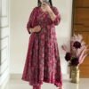 EXCLUSIVE ANARKALI ROUND KURTI PANT DUPATTA SET