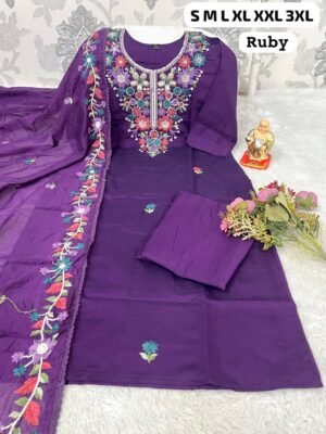 Alternative view of Launching New Designers Kurti Pent Dupatta Set