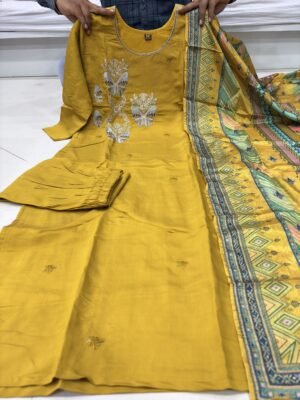 Alternative view of NEW Launching Designer Women Yellow Colour Butterfly Embroidery Party Wear Look Collection