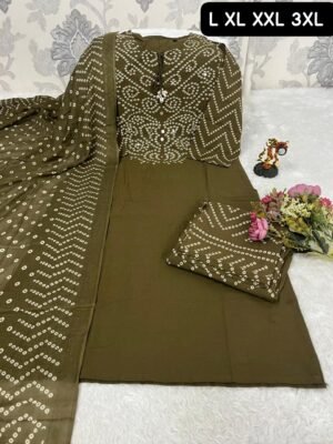 Alternative view of Looking to update your ethnic wardrobe? Check out this stunning Bandhani Suit Set—perfect for daily wear, office, or small gatherings