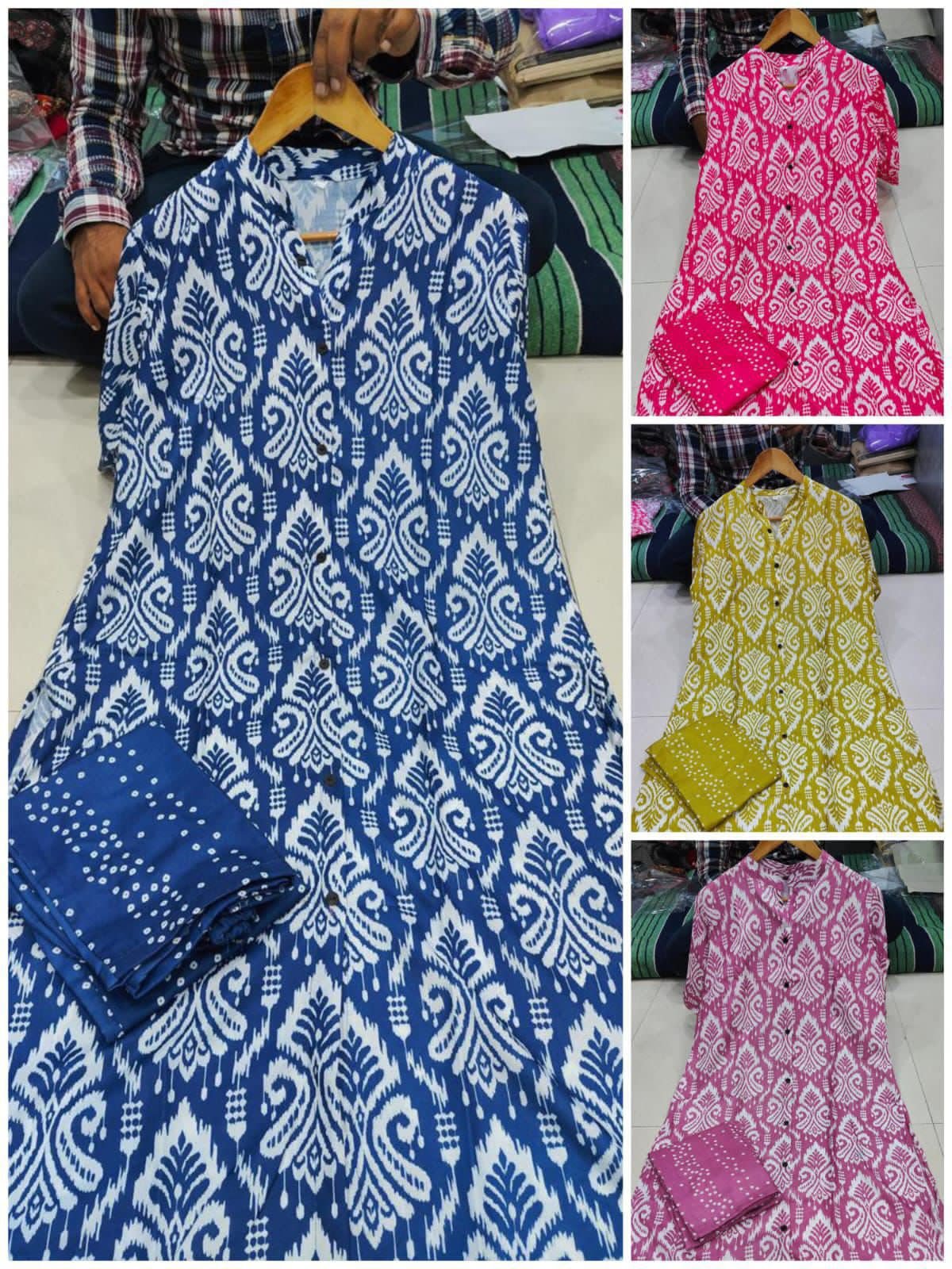 Featuring beautiful heavy printed plazo set with beautiful print with kurta wooden button with plazo side pocket - Image 5