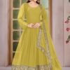 Real Modeling Short Georgette Anarkali Gown Which Is Beautiful Round Nack With decorated With Embroidery is absolutely perfect for your upcoming occasions, it is very easy breezy and comfortable.