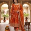 Launching New Designer Party Wear Look Top Gown ,Pant and Dupatta