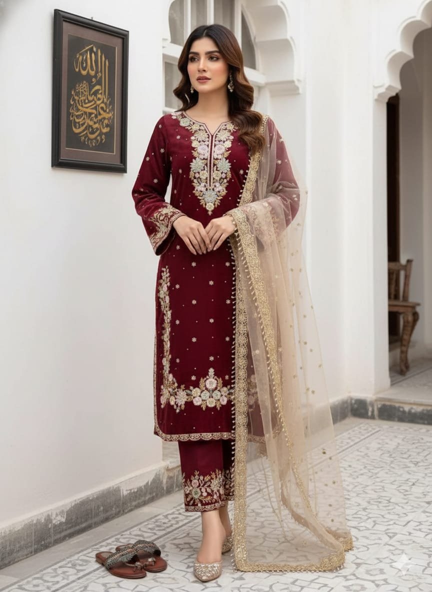 Pur Jimmy With Heavy Embroidery 5 mm Sequence Work With - Image 6