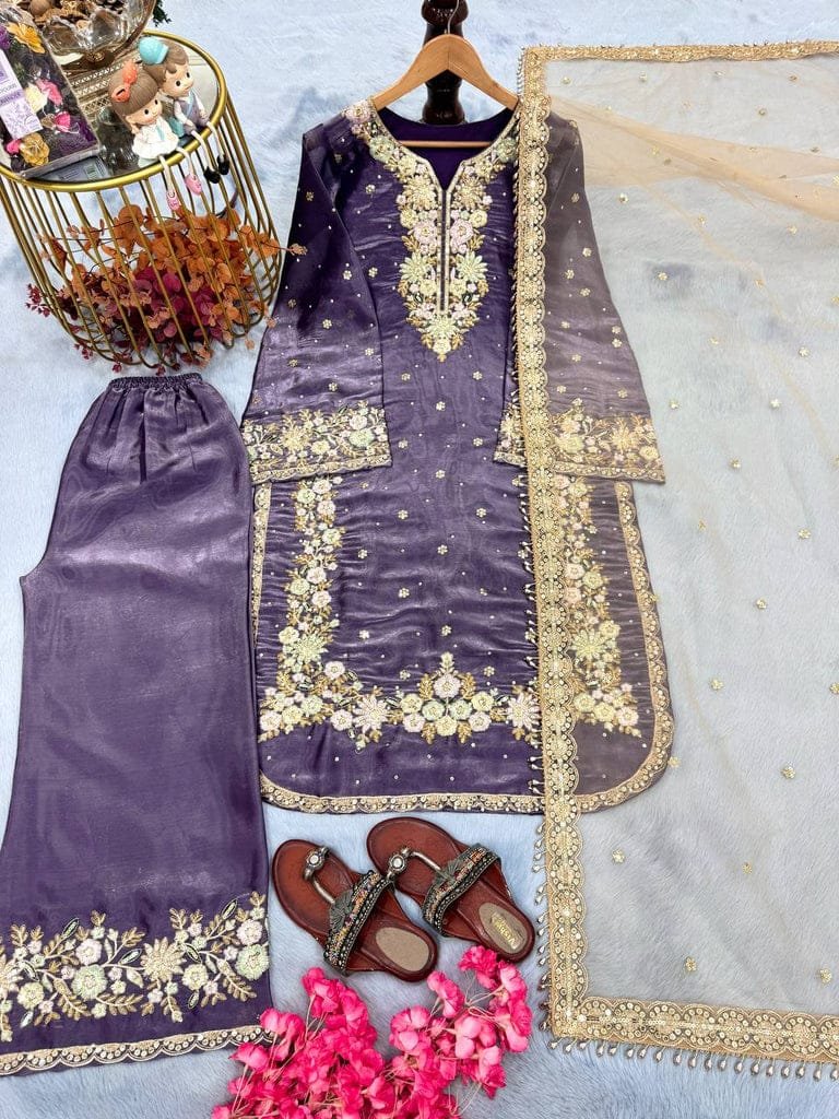 Pur Jimmy With Heavy Embroidery 5 mm Sequence Work With - Image 4