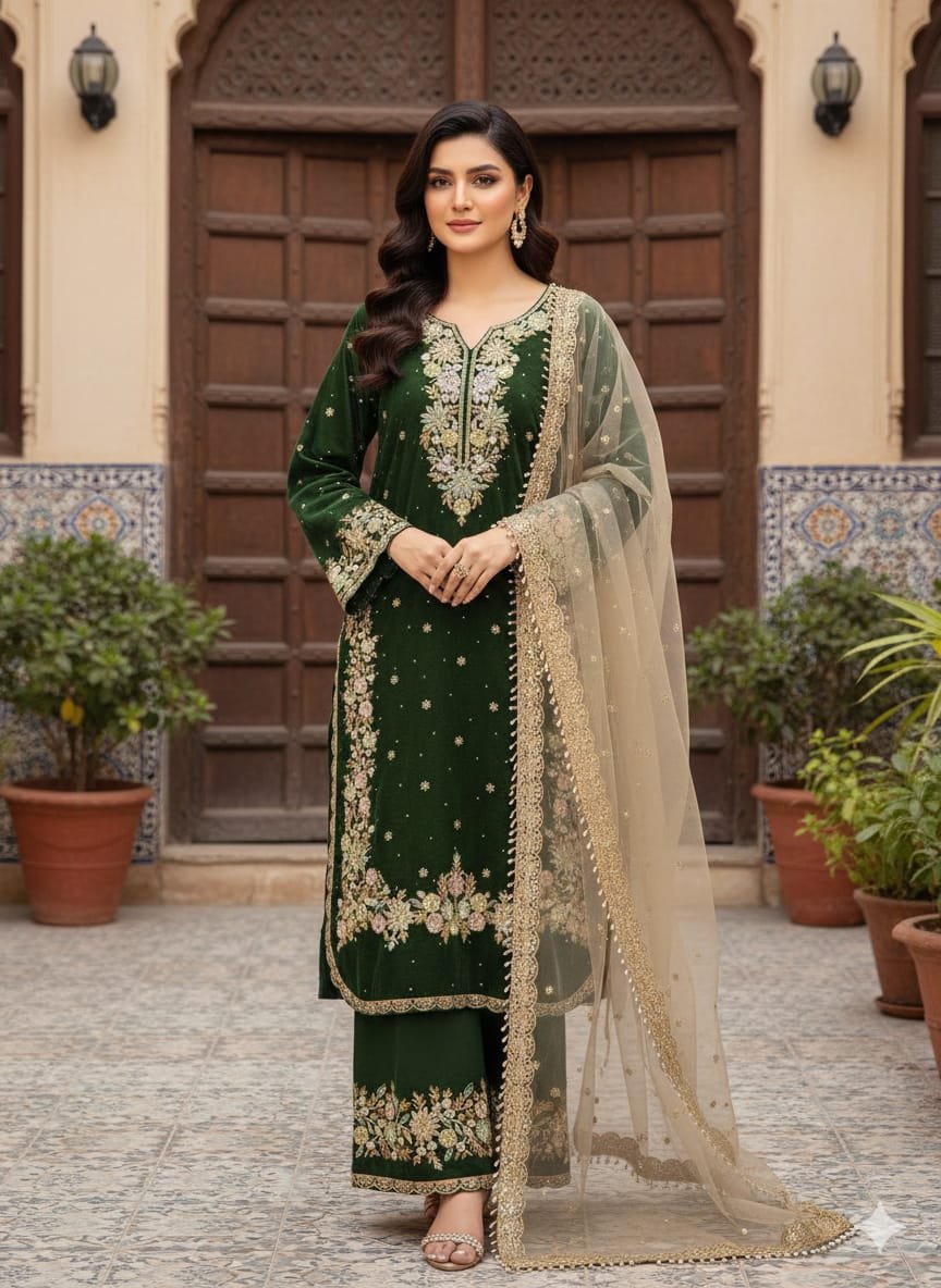 Pur Jimmy With Heavy Embroidery 5 mm Sequence Work With - Image 19