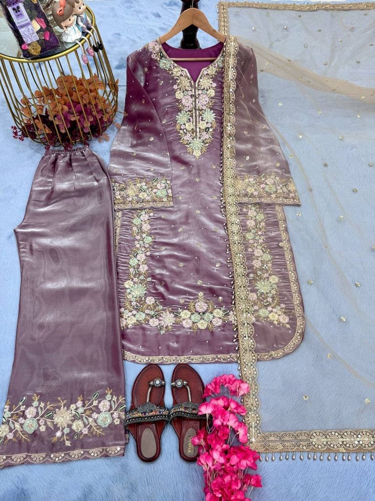 Pur Jimmy With Heavy Embroidery 5 mm Sequence Work With - Image 15