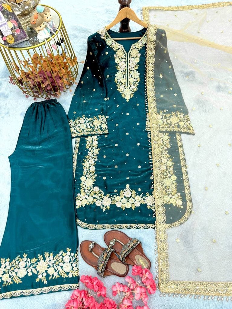 Pur Jimmy With Heavy Embroidery 5 mm Sequence Work With - Image 14