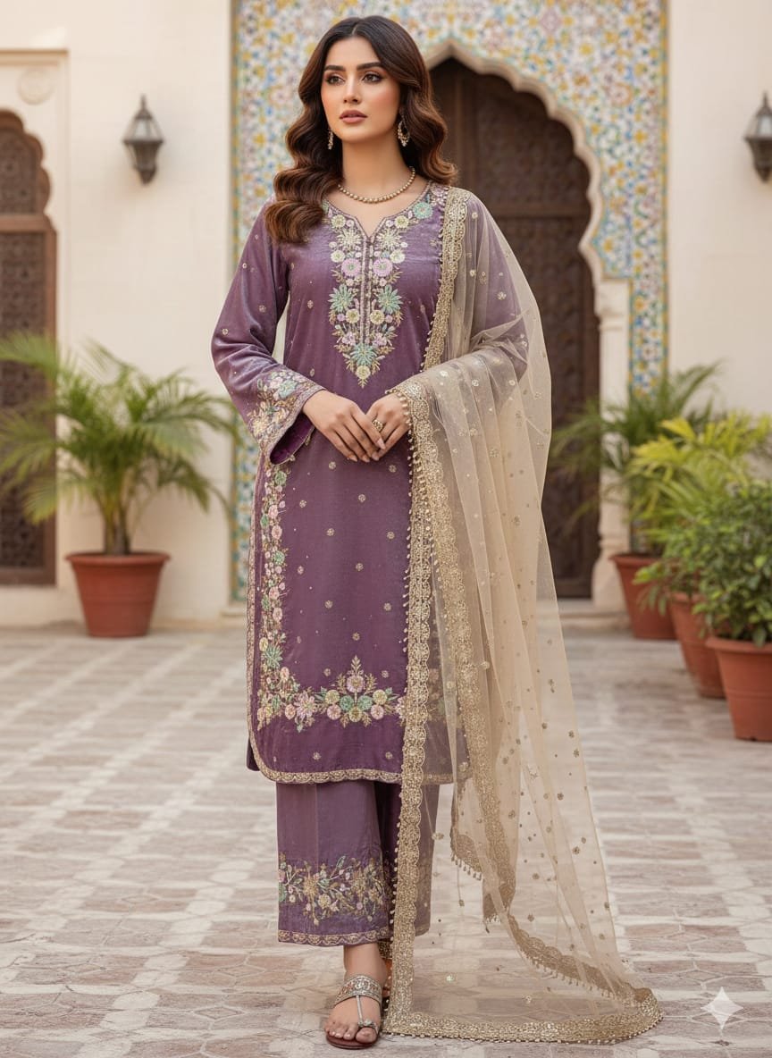 Pur Jimmy With Heavy Embroidery 5 mm Sequence Work With - Image 16