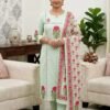 Morgan Silk Digital Print Kurti With Pant With Dupatta
