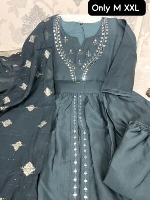 EXCLUSIVE VERTIGAN SILK ANARKALI SET