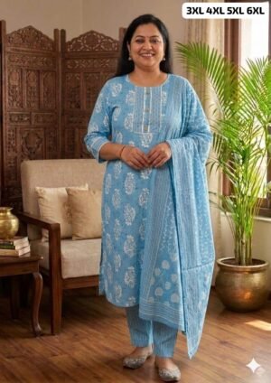 Alternative view of PURE COTTON KURTI PENT WiTH DUPPATA