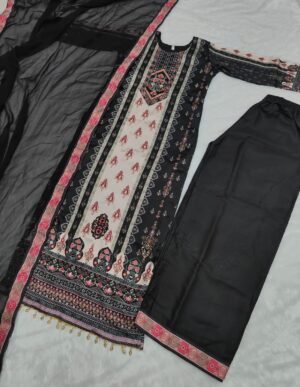 Alternative view of DESIGNER WEAR JAYPURI TRENDING  TOP WITH PRINTED WORK WITH MIROR WORK WITH PLAZZO AND DUPATTA