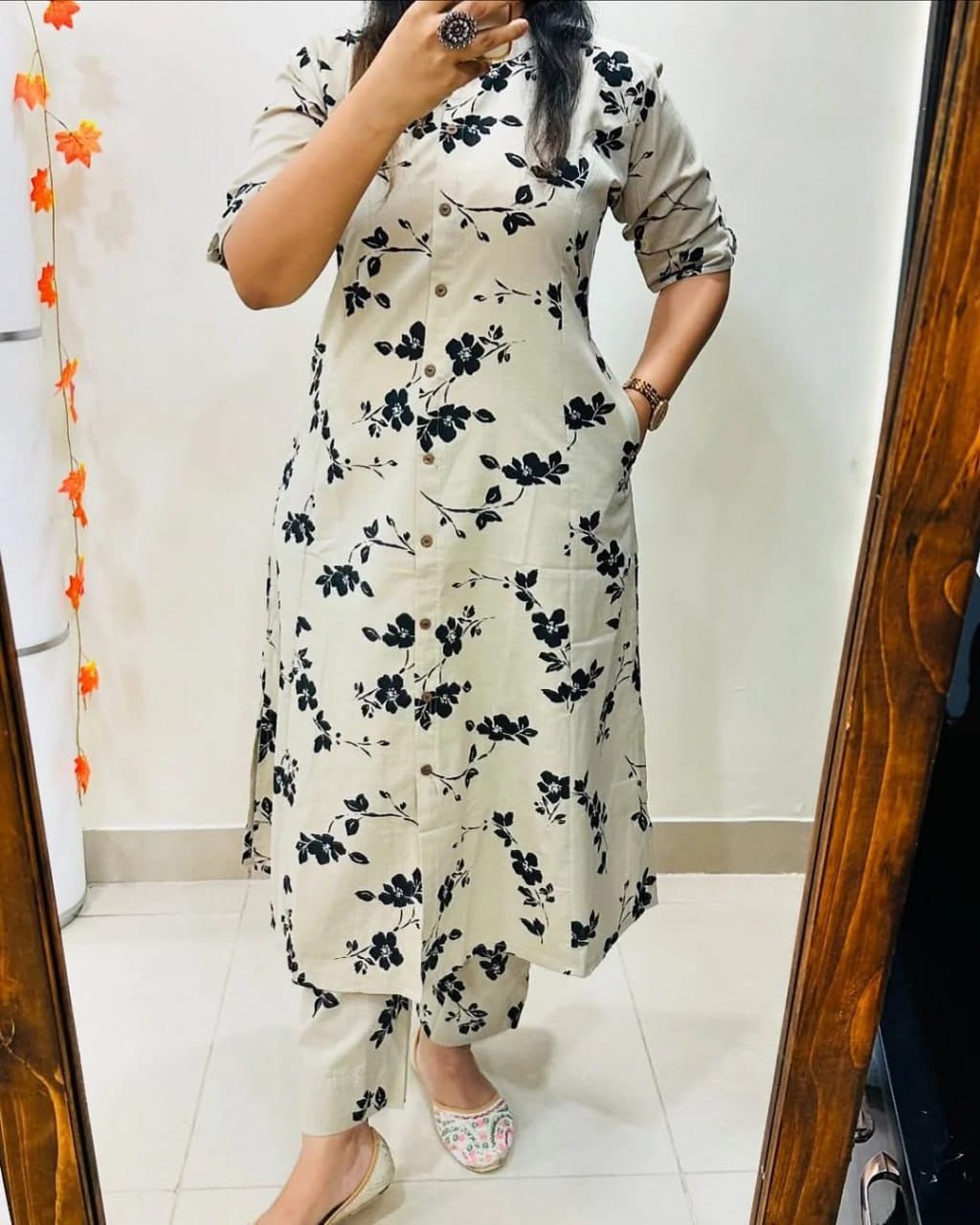 Designer Co-Ords set in Aline kurti digital print paired with Ankle length pant giving perfect outfit and deliberate choice about your look..... - Image 2