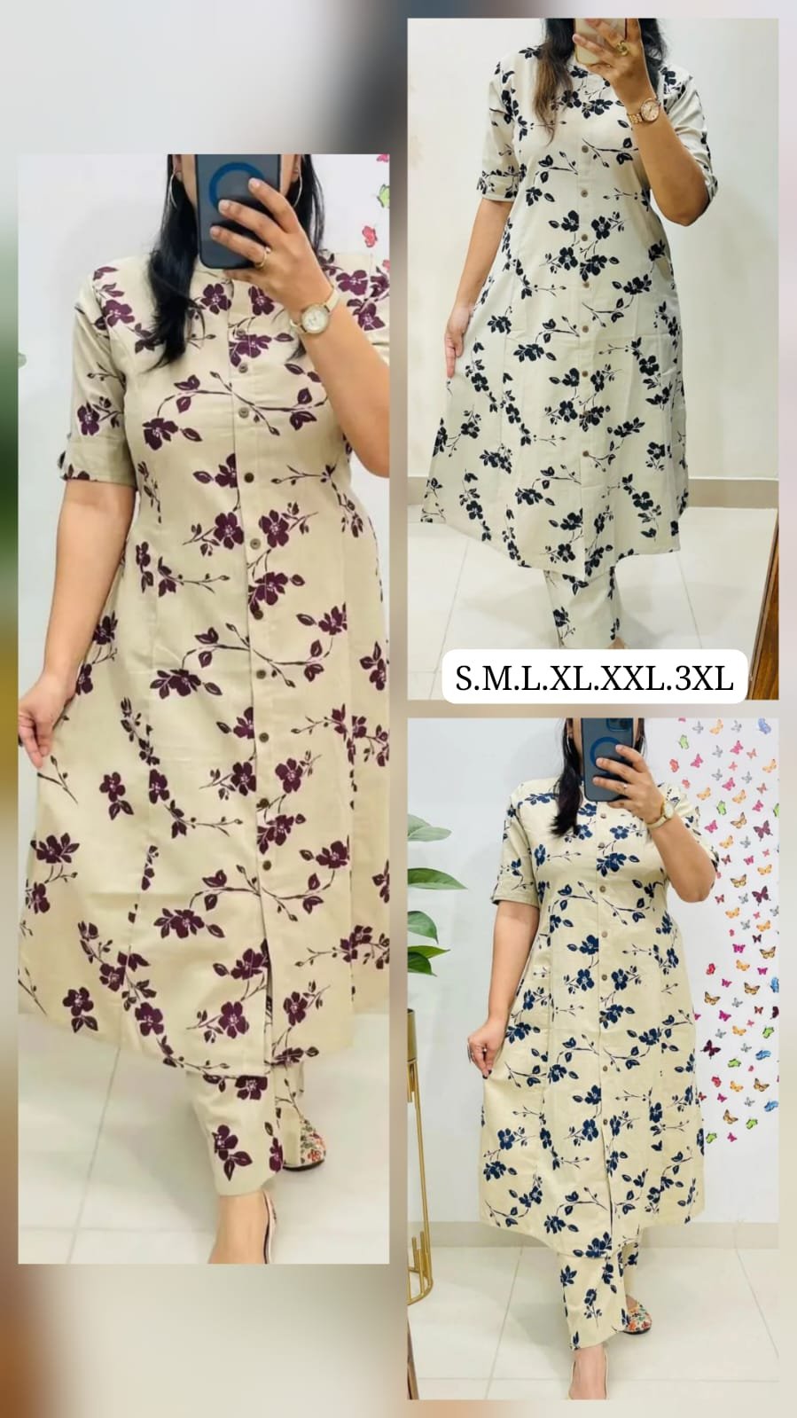 Designer Co-Ords set in Aline kurti digital print paired with Ankle length pant giving perfect outfit and deliberate choice about your look..... - Image 4