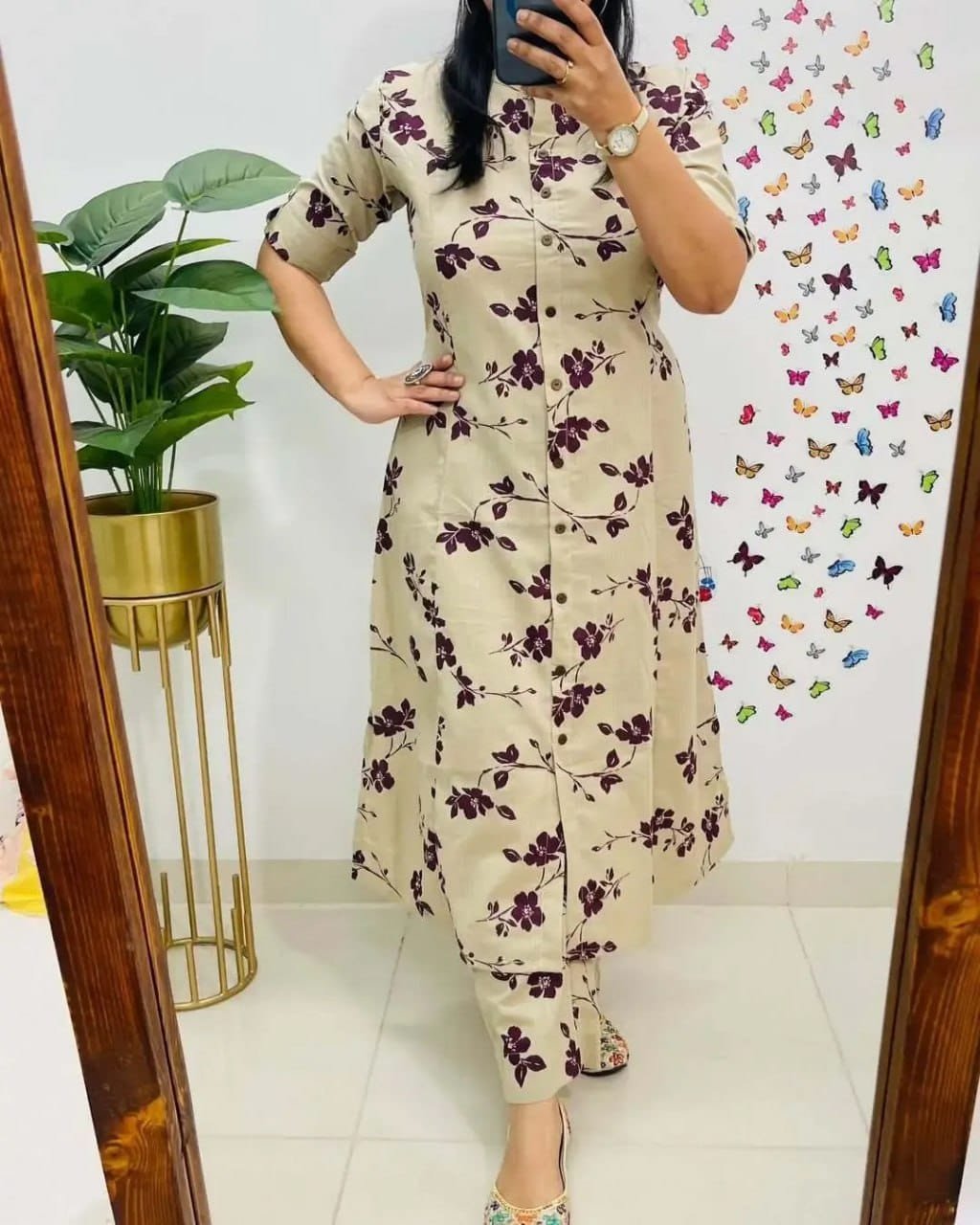 Designer Co-Ords set in Aline kurti digital print paired with Ankle length pant giving perfect outfit and deliberate choice about your look..... - Image 3