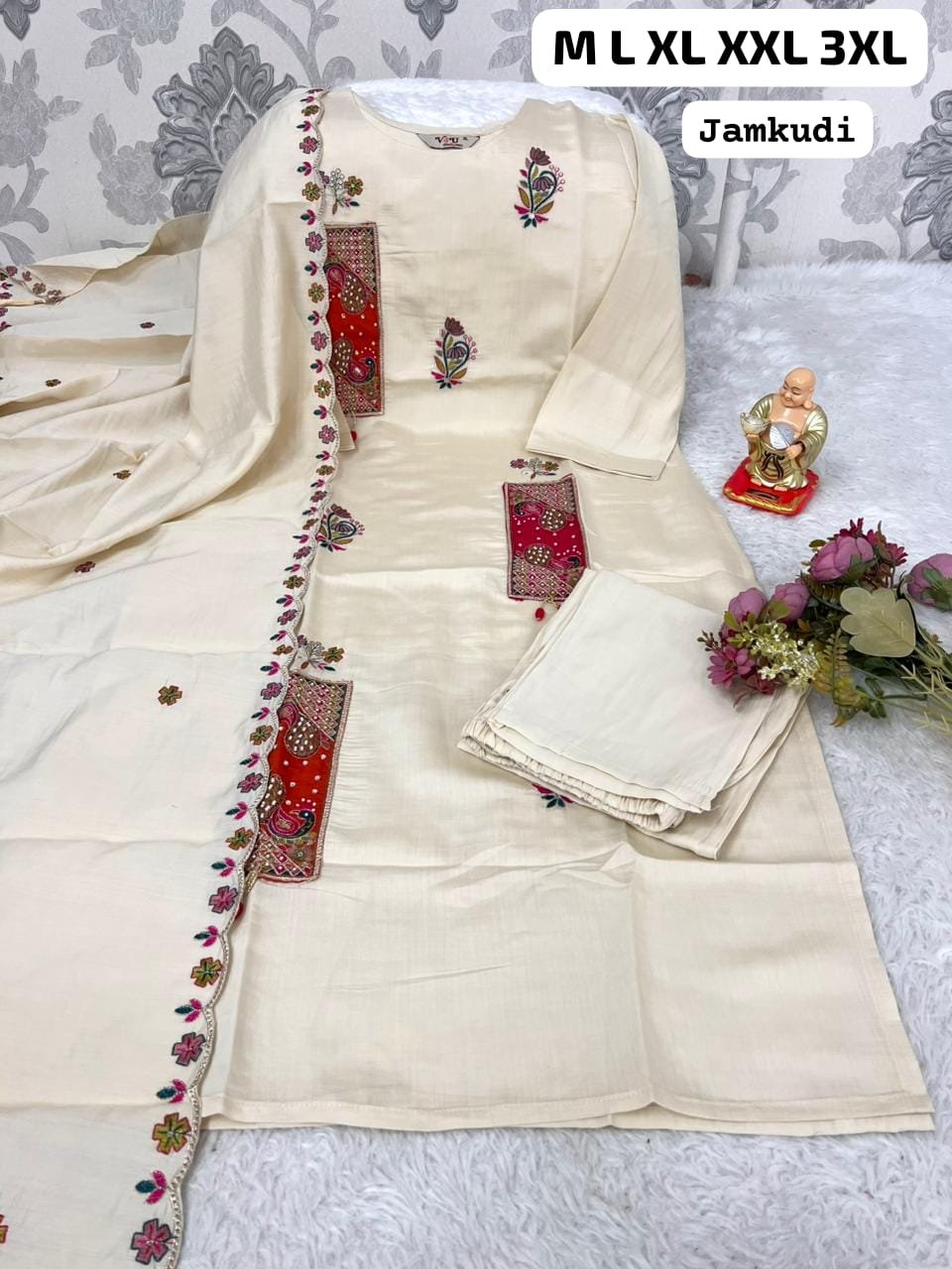 Elevate your ethnic wardrobe with our stunning new designer 3-piece suit set. Crafted for those who love elegance combined with rich traditional detailing! - Image 3