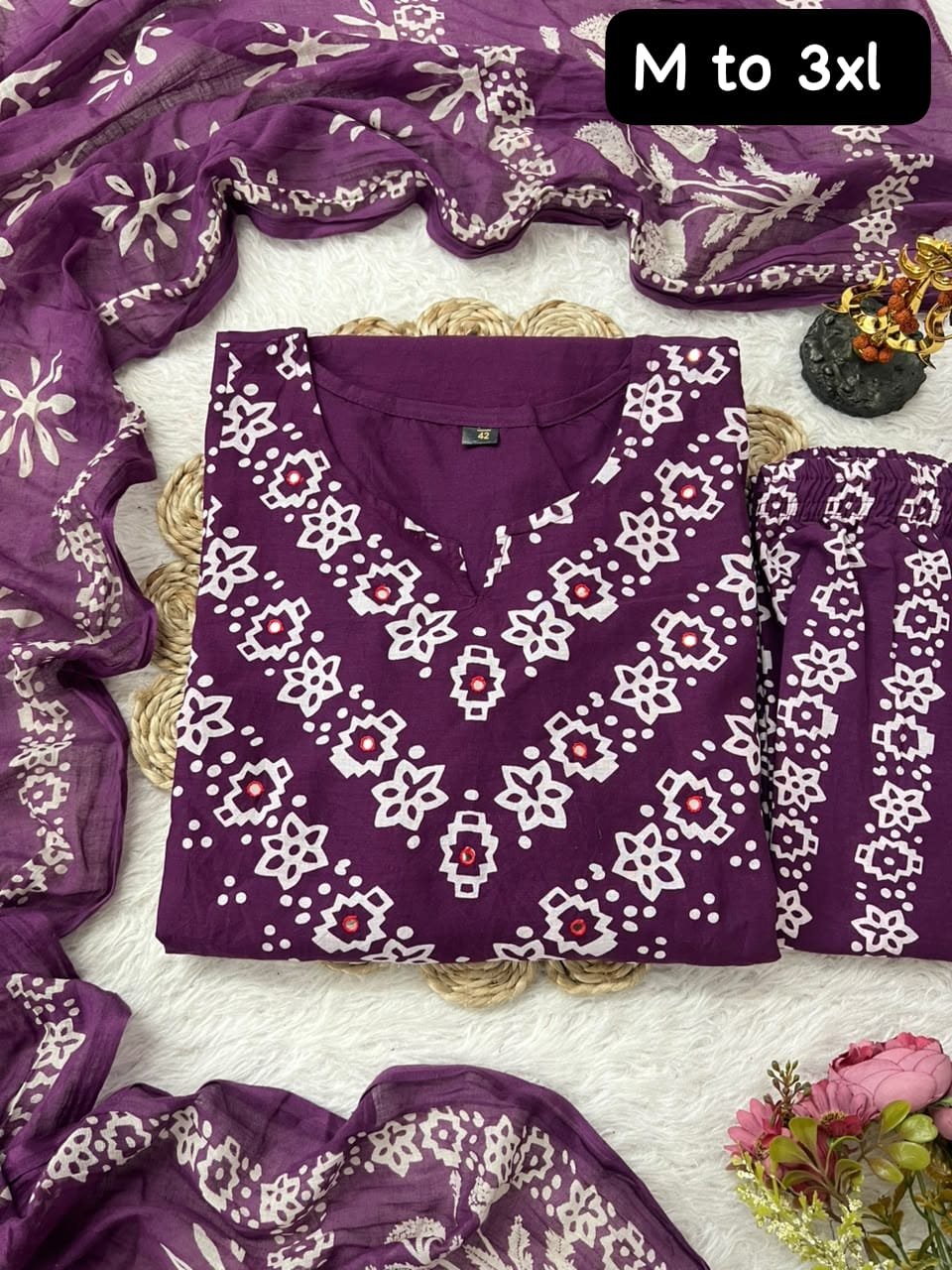 Looking to update your ethnic wardrobe? Check out this stunning Bandhani Suit Set—perfect for daily wear, office, or small gatherings - Image 2