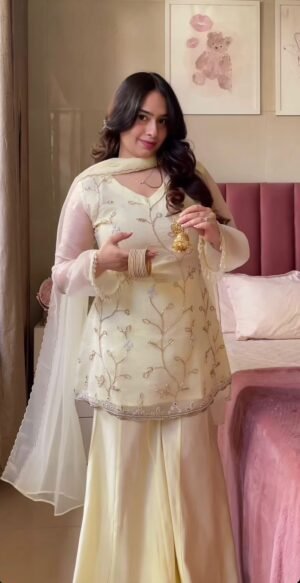 Launching New Designer Party Wear Look Top , Sharara Plazzo and Dupatta