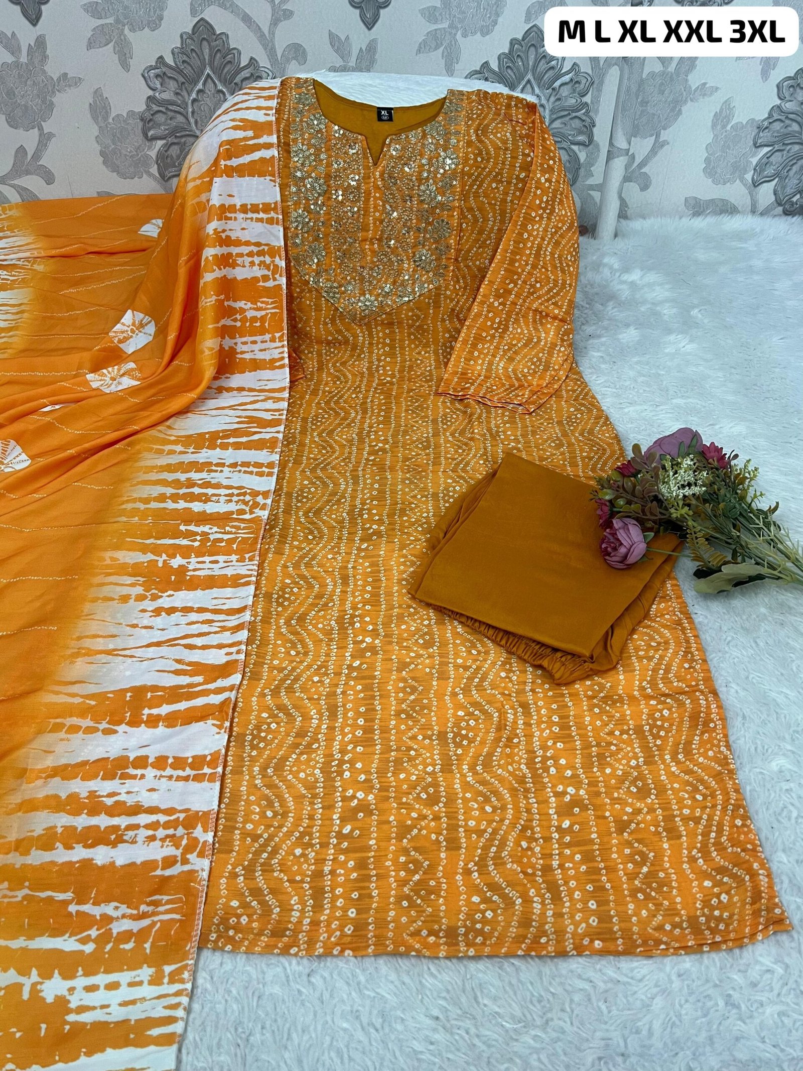 Morgan Silk Digital Print Kurti With Pant With Dupatta - Image 3