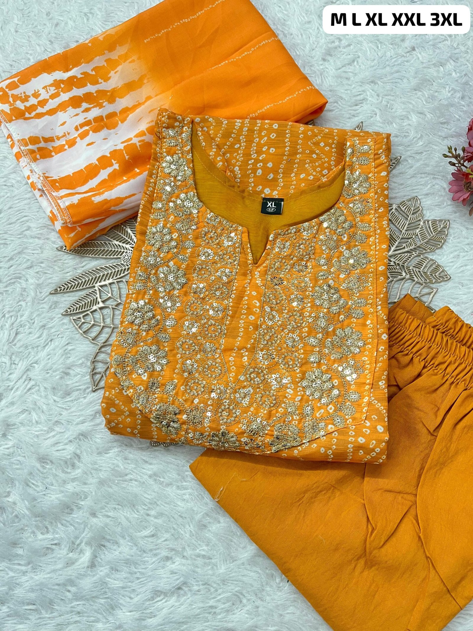 Morgan Silk Digital Print Kurti With Pant With Dupatta - Image 4