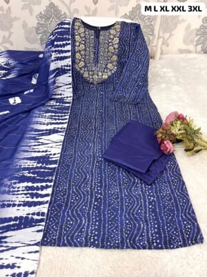 Morgan Silk Digital Print Kurti With Pant With Dupatta