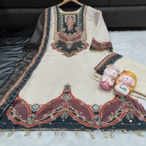 Alternative view of Experience a blend of tradition and modern style with this stunning 3-Piece plazzo kurti duppata Set
