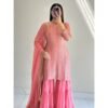 AK-Series New Designer Party Top Pallazo & Dupatta Set